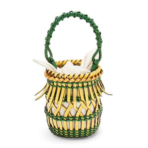 【 ロエベ】フリンジ バケットバッグ 偽物 スモール カーフ A546C19X05